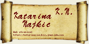 Katarina Najkić vizit kartica